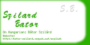 szilard bator business card